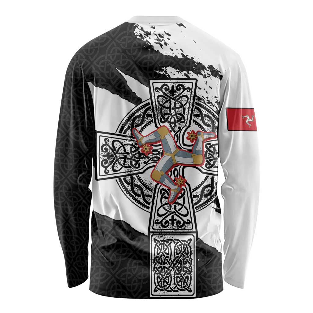 Isle of Man Celtic Cross Long Sleeve Shirt Triskelion Emblem - Wonder Print Shop
