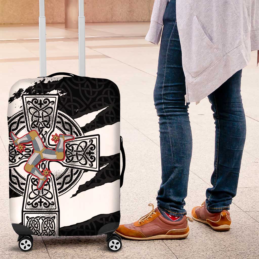 Isle of Man Celtic Cross Luggage Cover Triskelion Emblem - Wonder Print Shop