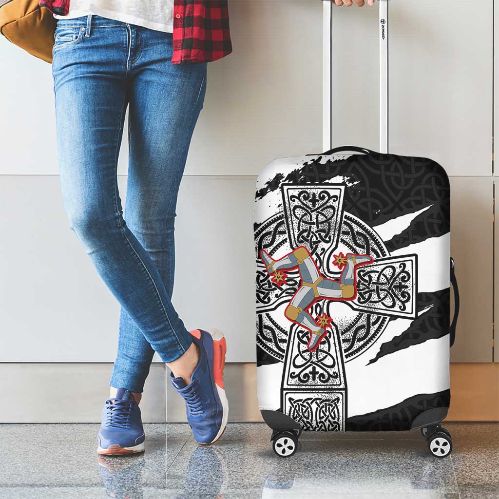 Isle of Man Celtic Cross Luggage Cover Triskelion Emblem - Wonder Print Shop