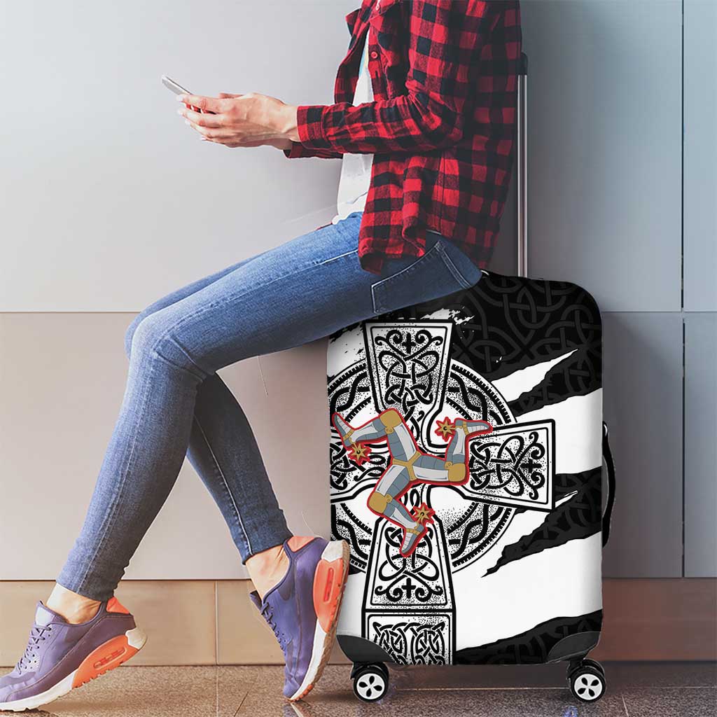 Isle of Man Celtic Cross Luggage Cover Triskelion Emblem - Wonder Print Shop