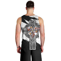 Isle of Man Celtic Cross Men Tank Top Triskelion Emblem - Wonder Print Shop