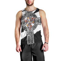 Isle of Man Celtic Cross Men Tank Top Triskelion Emblem - Wonder Print Shop