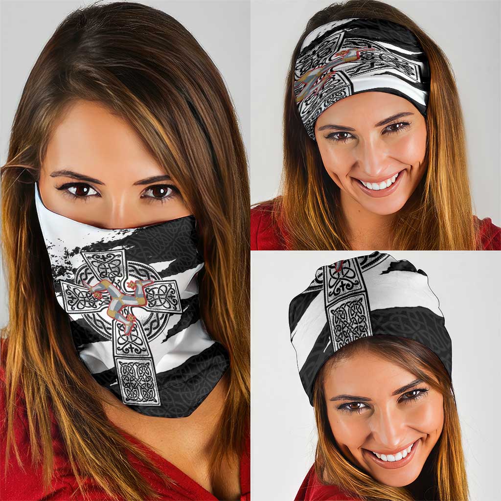 Isle of Man Celtic Cross Neck Gaiter Triskelion Emblem - Wonder Print Shop