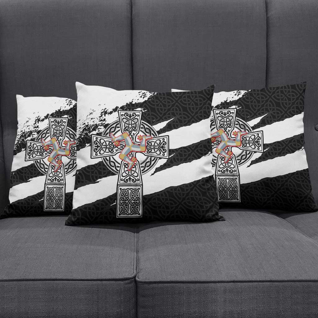 Isle of Man Celtic Cross Pillow Cover Triskelion Emblem - Wonder Print Shop