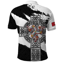 Isle of Man Celtic Cross Polo Shirt Triskelion Emblem - Wonder Print Shop