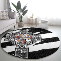 Isle of Man Celtic Cross Round Carpet Triskelion Emblem - Wonder Print Shop