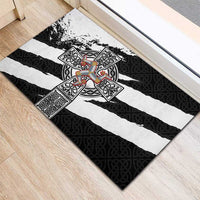 Isle of Man Celtic Cross Rubber Doormat Triskelion Emblem - Wonder Print Shop
