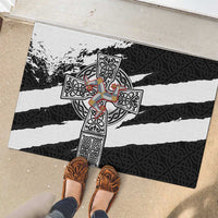 Isle of Man Celtic Cross Rubber Doormat Triskelion Emblem - Wonder Print Shop