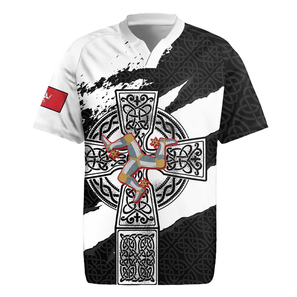 Isle of Man Celtic Cross Rugby Jersey Triskelion Emblem - Wonder Print Shop