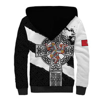 Isle of Man Celtic Cross Sherpa Hoodie Triskelion Emblem - Wonder Print Shop