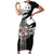 Isle of Man Celtic Cross Short Sleeve Bodycon Dress Triskelion Emblem - Wonder Print Shop
