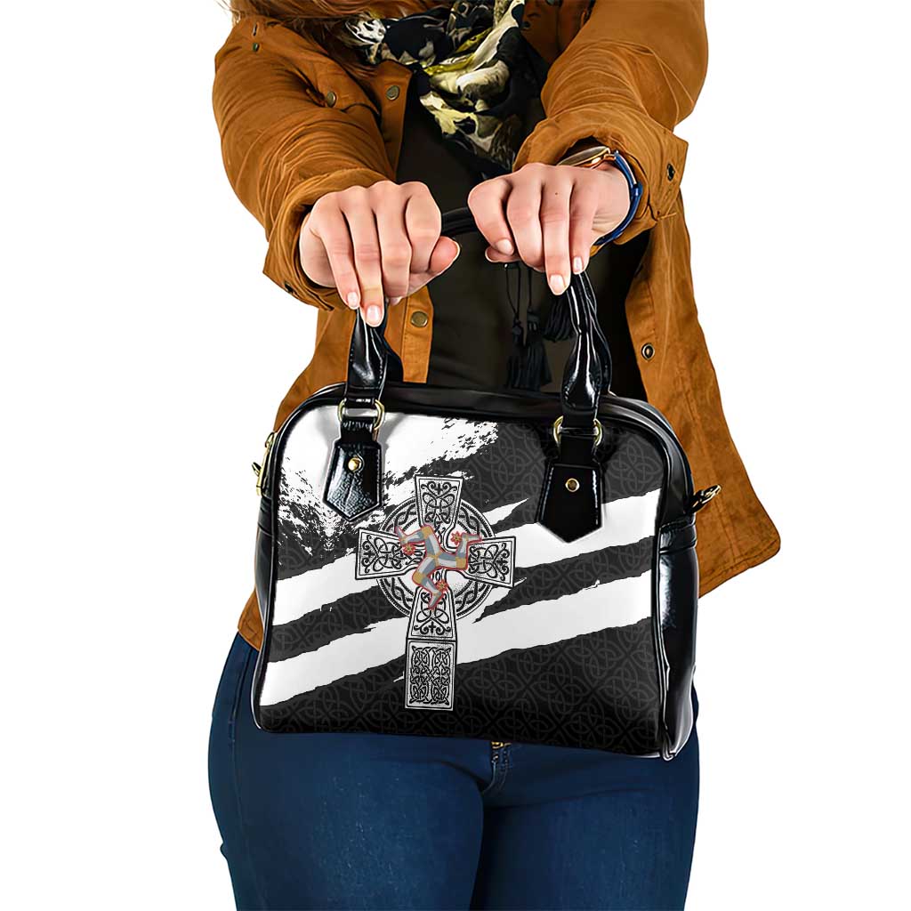 Isle of Man Celtic Cross Shoulder Handbag Triskelion Emblem - Wonder Print Shop