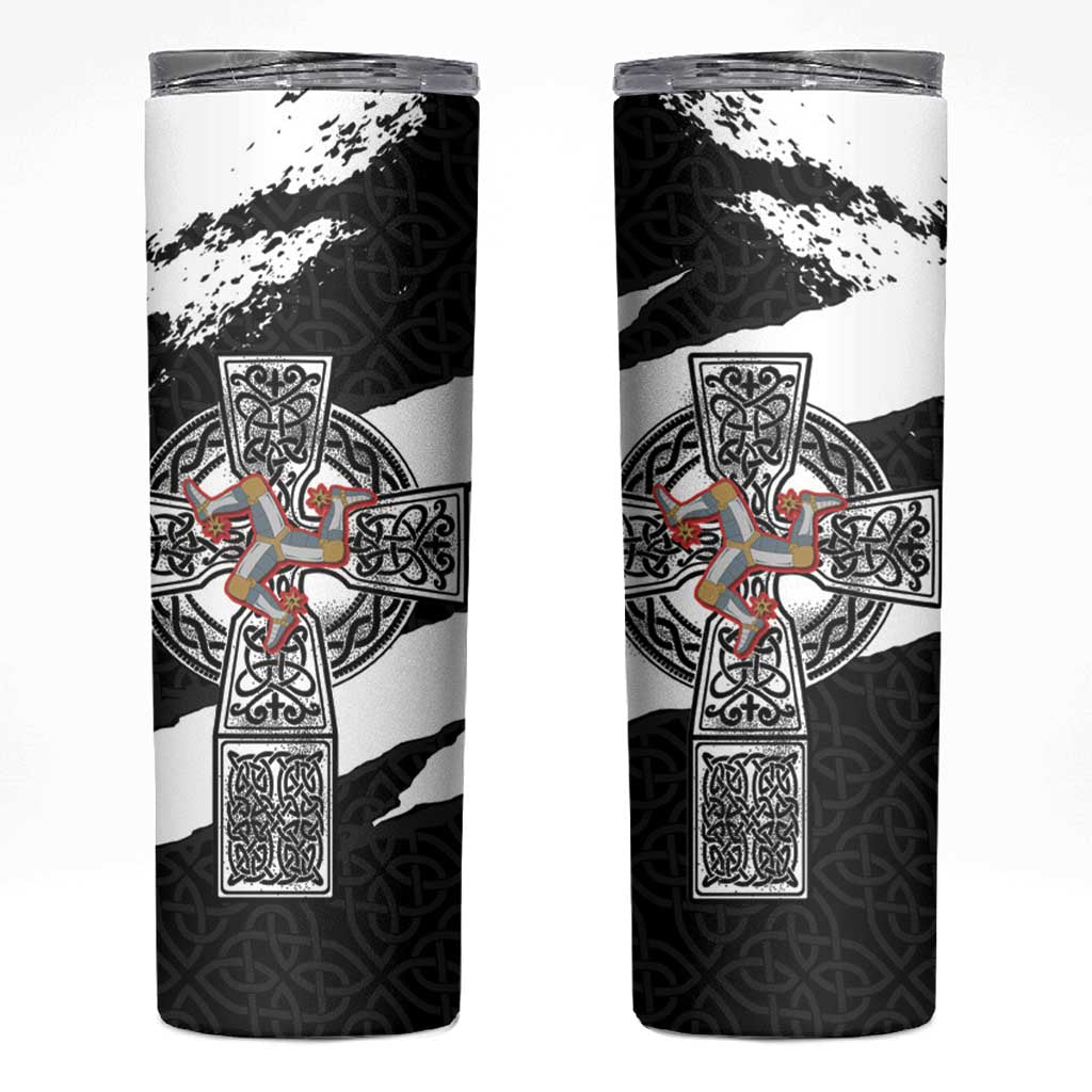 Isle of Man Celtic Cross Skinny Tumbler Triskelion Emblem - Wonder Print Shop