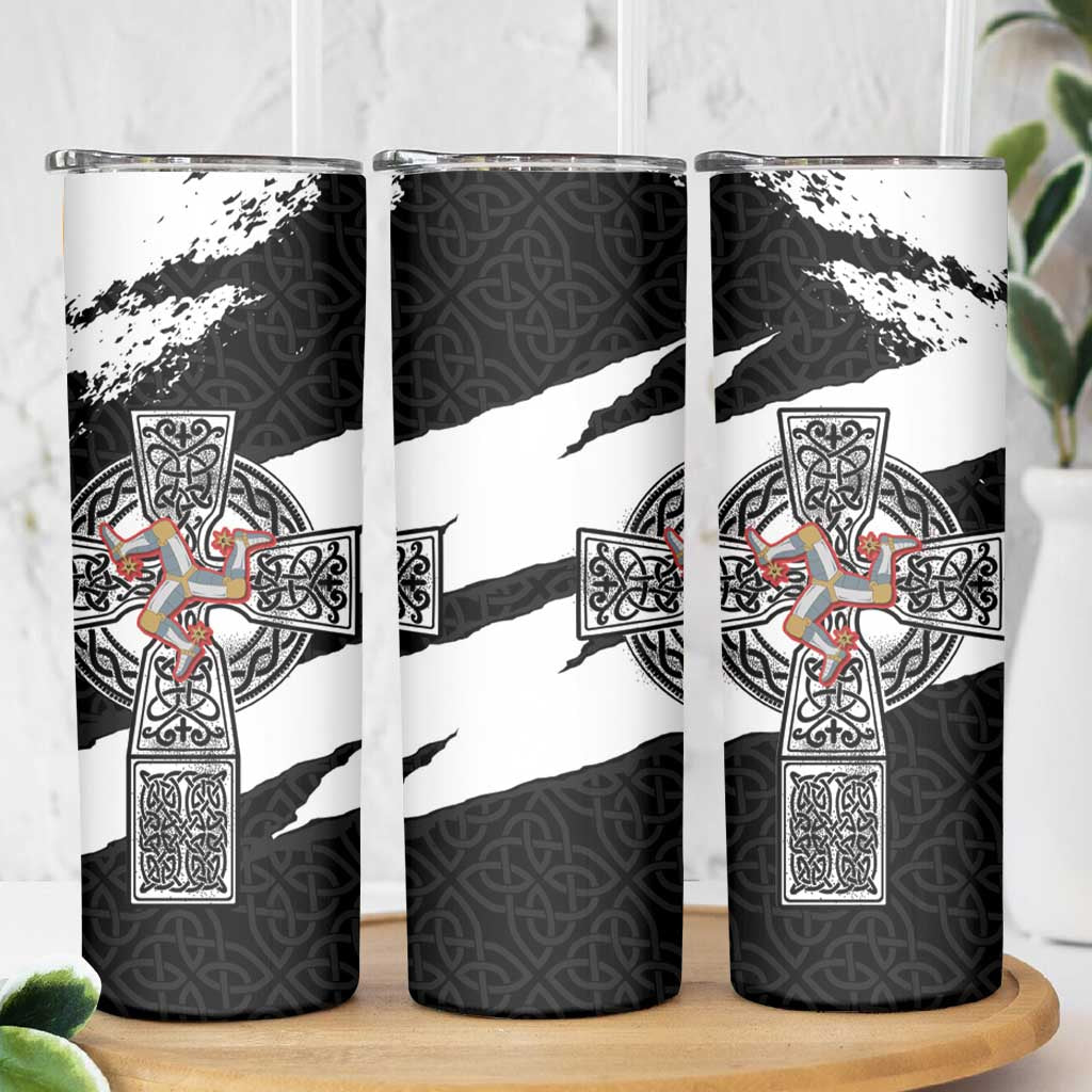 Isle of Man Celtic Cross Skinny Tumbler Triskelion Emblem - Wonder Print Shop