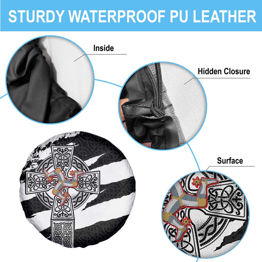 Isle of Man Celtic Cross Spare Tire Cover Triskelion Emblem - Wonder Print Shop