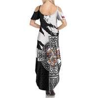 Isle of Man Celtic Cross Summer Maxi Dress Triskelion Emblem - Wonder Print Shop