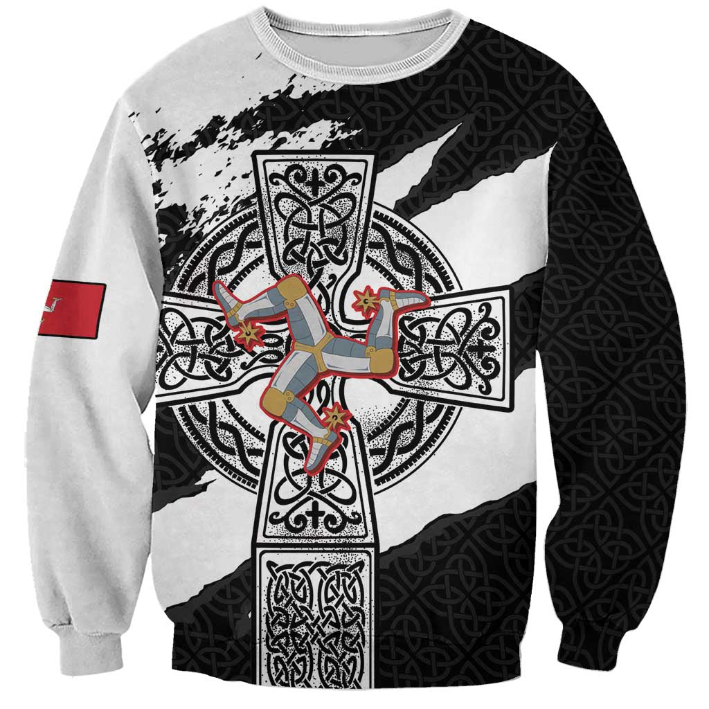 Isle of Man Celtic Cross Sweatshirt Triskelion Emblem - Wonder Print Shop