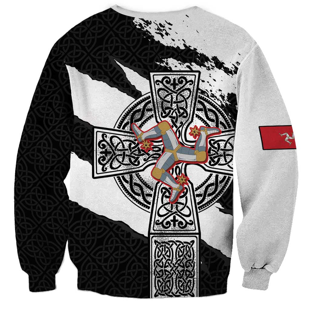 Isle of Man Celtic Cross Sweatshirt Triskelion Emblem - Wonder Print Shop