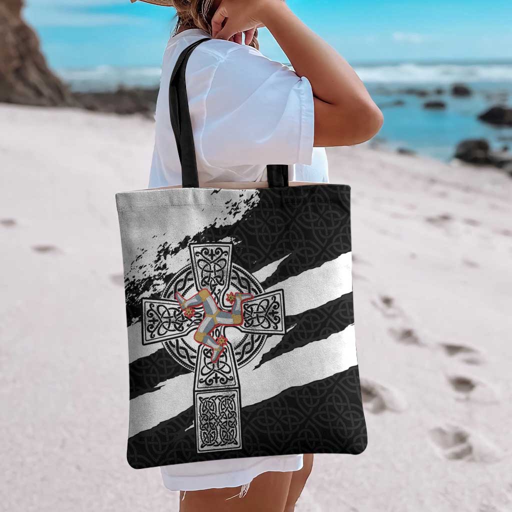 Isle of Man Celtic Cross Tote Bag Triskelion Emblem - Wonder Print Shop