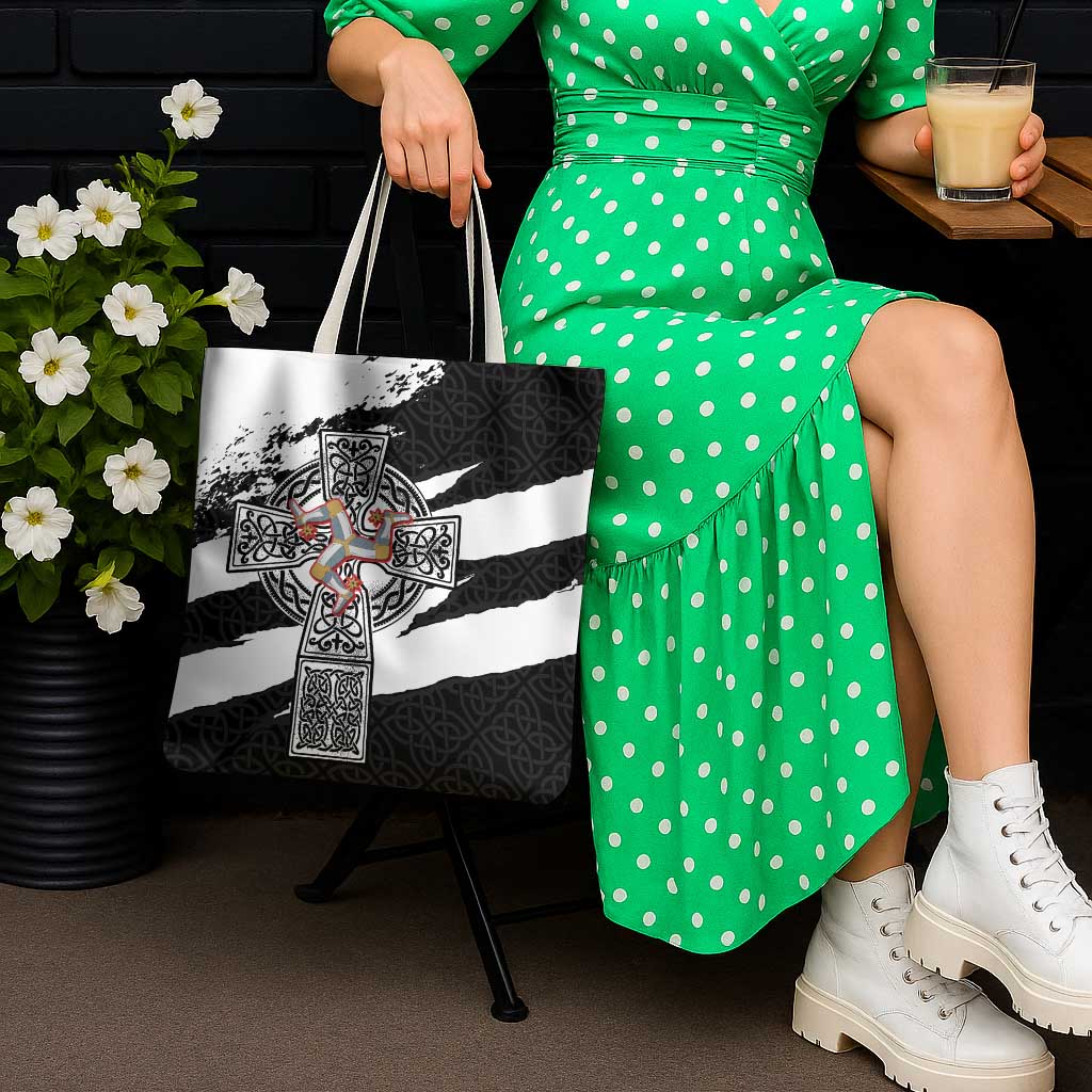 Isle of Man Celtic Cross Tote Bag Triskelion Emblem - Wonder Print Shop