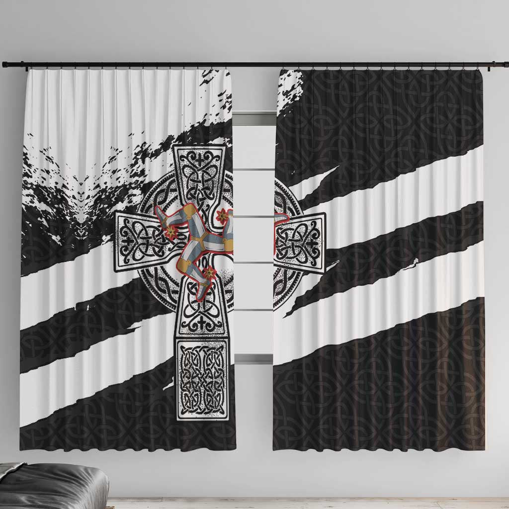 Isle of Man Celtic Cross Window Curtain Triskelion Emblem - Wonder Print Shop