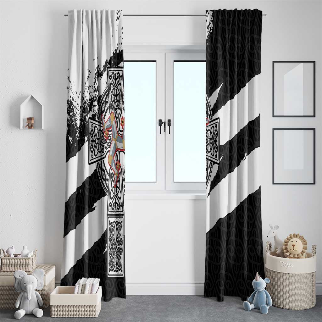 Isle of Man Celtic Cross Window Curtain Triskelion Emblem - Wonder Print Shop