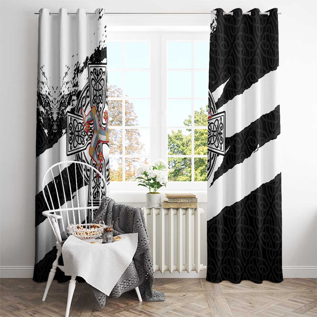 Isle of Man Celtic Cross Window Curtain Triskelion Emblem - Wonder Print Shop