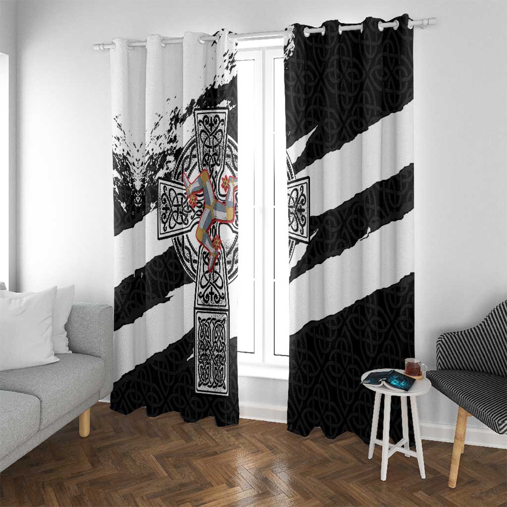 Isle of Man Celtic Cross Window Curtain Triskelion Emblem - Wonder Print Shop