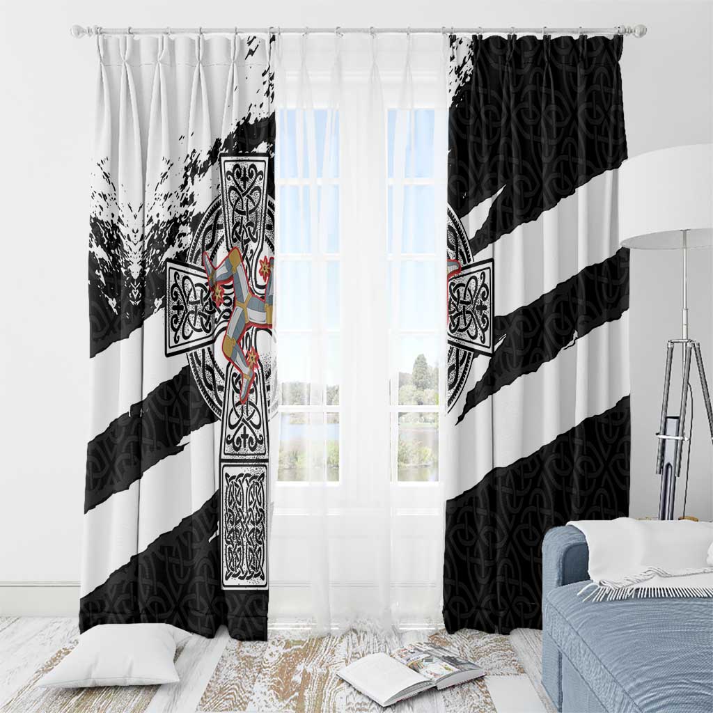 Isle of Man Celtic Cross Window Curtain Triskelion Emblem - Wonder Print Shop