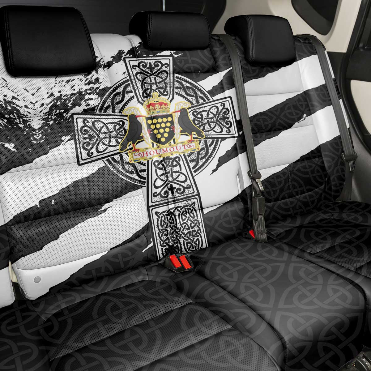 Cornwall Celtic Cross Back Car Seat Cover Coat Of Arms - Wonder Print Shop