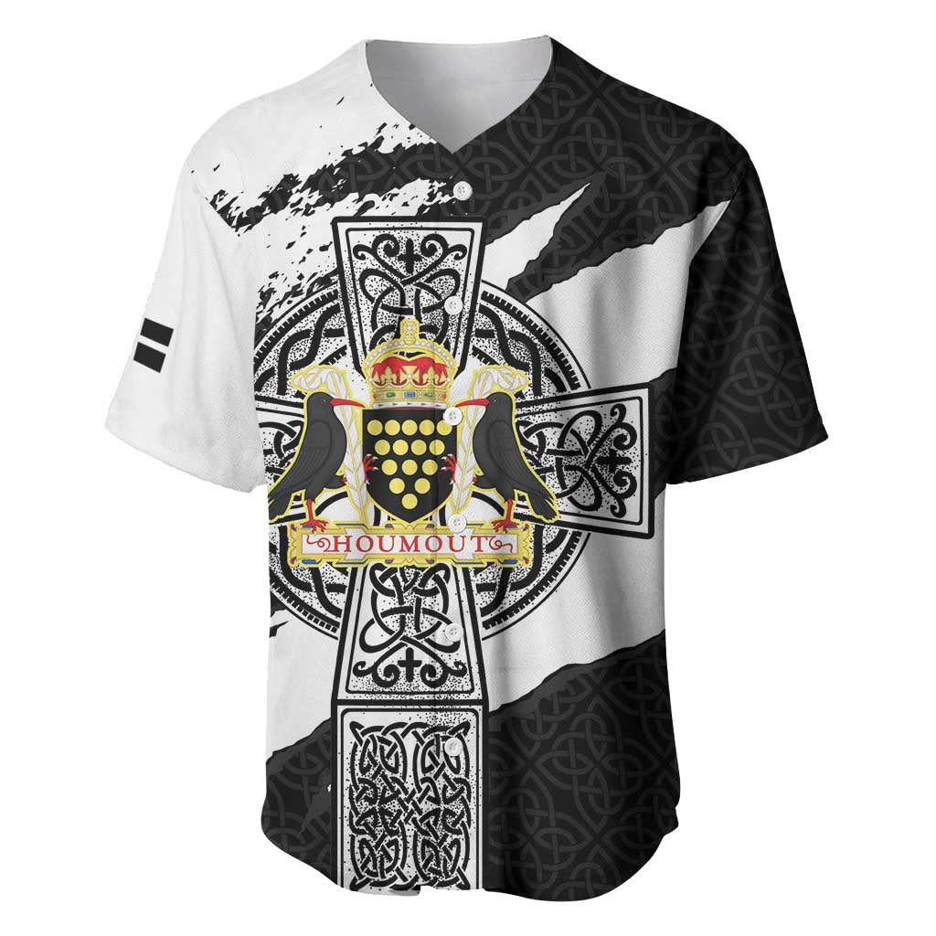 Cornwall Celtic Cross Baseball Jersey Coat Of Arms - Wonder Print Shop