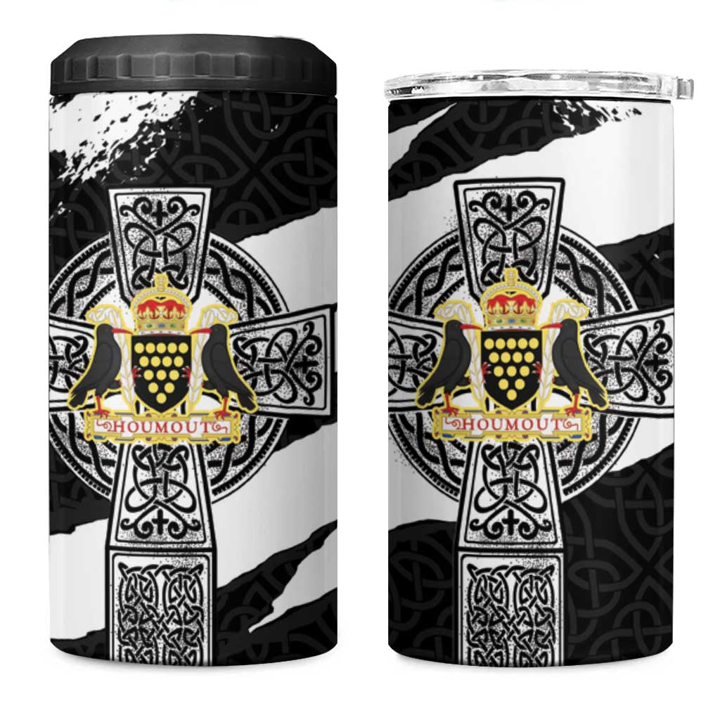 Cornwall Celtic Cross 4 in 1 Can Cooler Tumbler Coat Of Arms - Wonder Print Shop