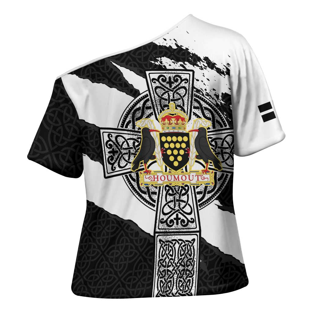 Cornwall Celtic Cross Cross Shoulder Shirt Coat Of Arms - Wonder Print Shop