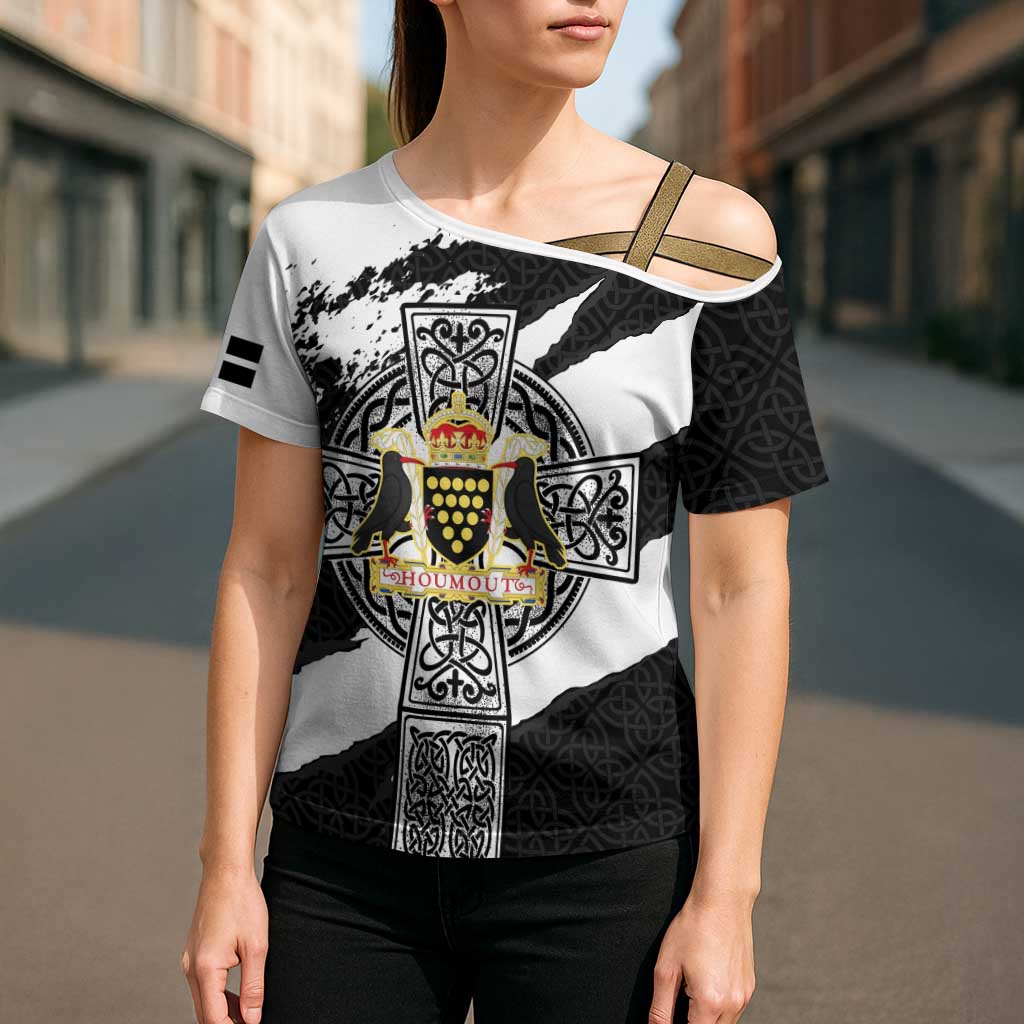 Cornwall Celtic Cross Cross Shoulder Shirt Coat Of Arms - Wonder Print Shop