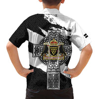 Cornwall Celtic Cross Family Matching Long Sleeve Bodycon Dress and Hawaiian Shirt Coat Of Arms - Wonder Print Shop