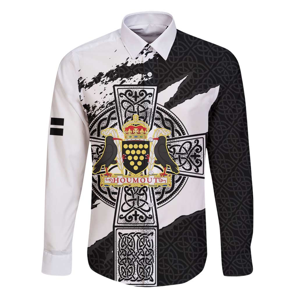 Cornwall Celtic Cross Family Matching Long Sleeve Bodycon Dress and Hawaiian Shirt Coat Of Arms - Wonder Print Shop