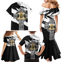 Cornwall Celtic Cross Family Matching Mermaid Dress and Hawaiian Shirt Coat Of Arms - Wonder Print Shop