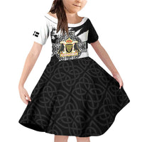 Cornwall Celtic Cross Family Matching Off Shoulder Short Dress and Hawaiian Shirt Coat Of Arms - Wonder Print Shop