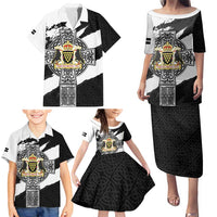 Cornwall Celtic Cross Family Matching Puletasi and Hawaiian Shirt Coat Of Arms - Wonder Print Shop