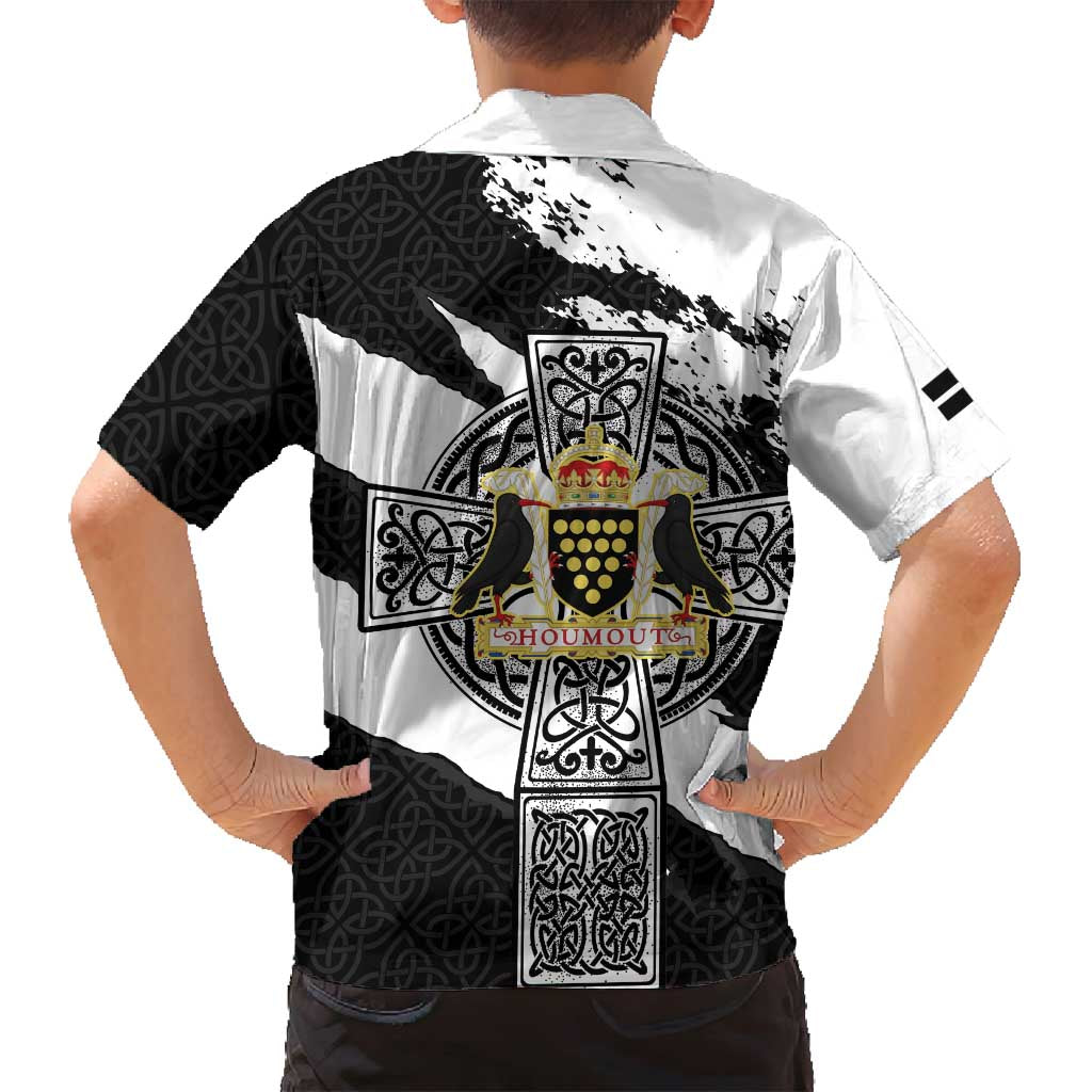 Cornwall Celtic Cross Family Matching Tank Maxi Dress and Hawaiian Shirt Coat Of Arms - Wonder Print Shop