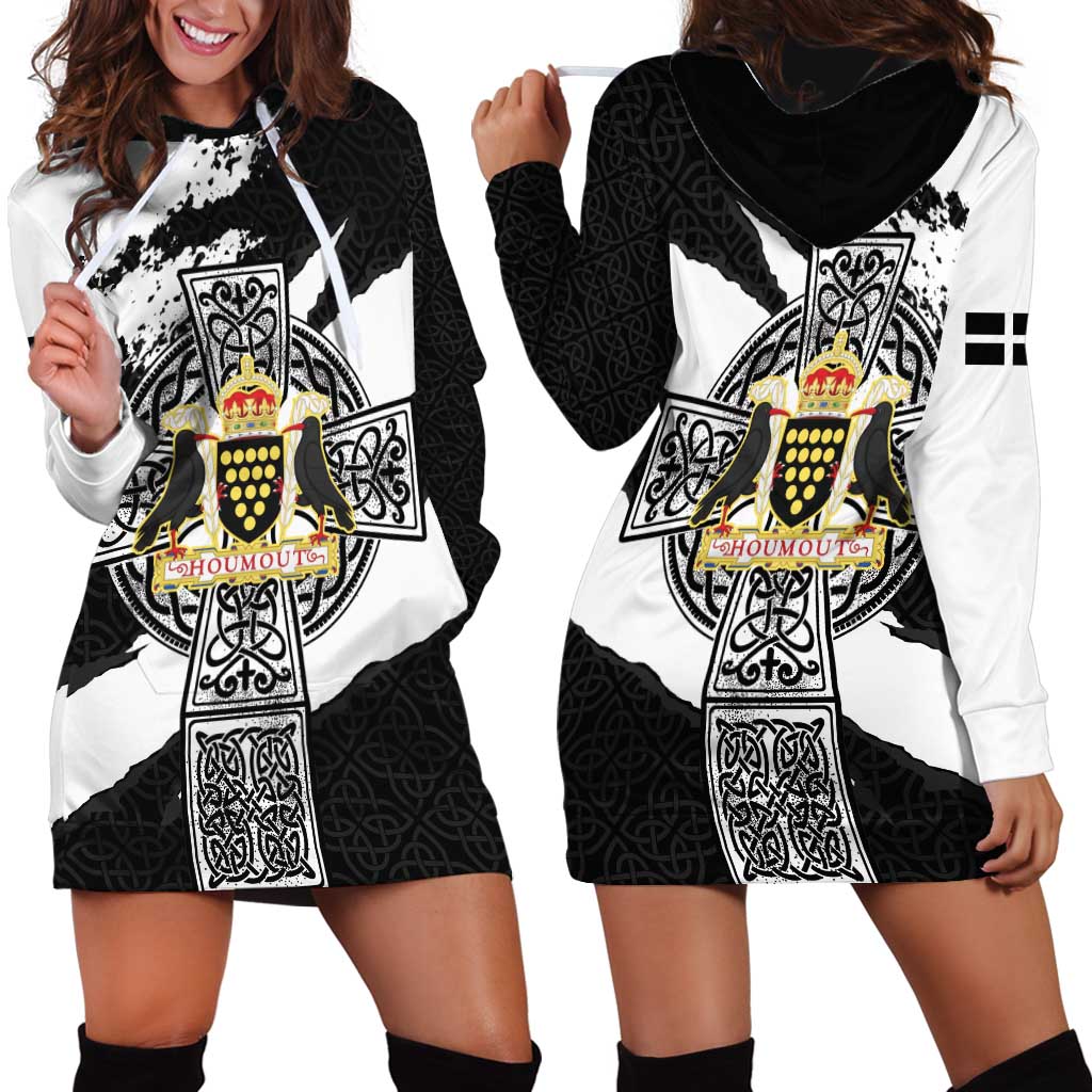 Cornwall Celtic Cross Hoodie Dress Coat Of Arms - Wonder Print Shop