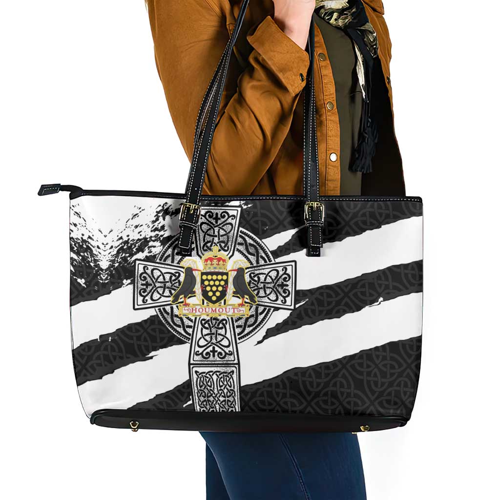 Cornwall Celtic Cross Leather Tote Bag Coat Of Arms - Wonder Print Shop