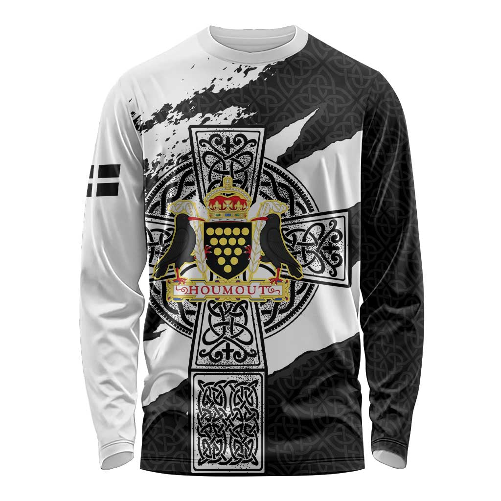 Cornwall Celtic Cross Long Sleeve Shirt Coat Of Arms - Wonder Print Shop
