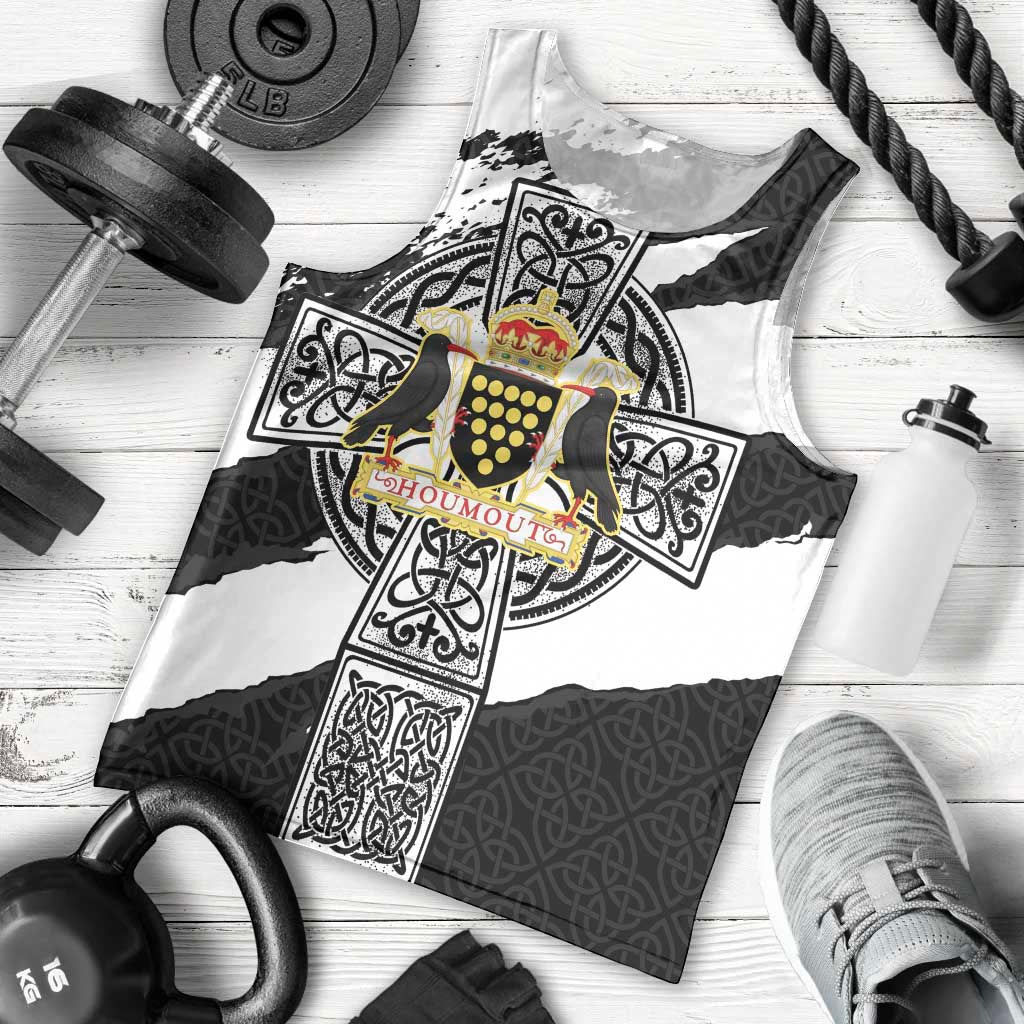 Cornwall Celtic Cross Men Tank Top Coat Of Arms - Wonder Print Shop