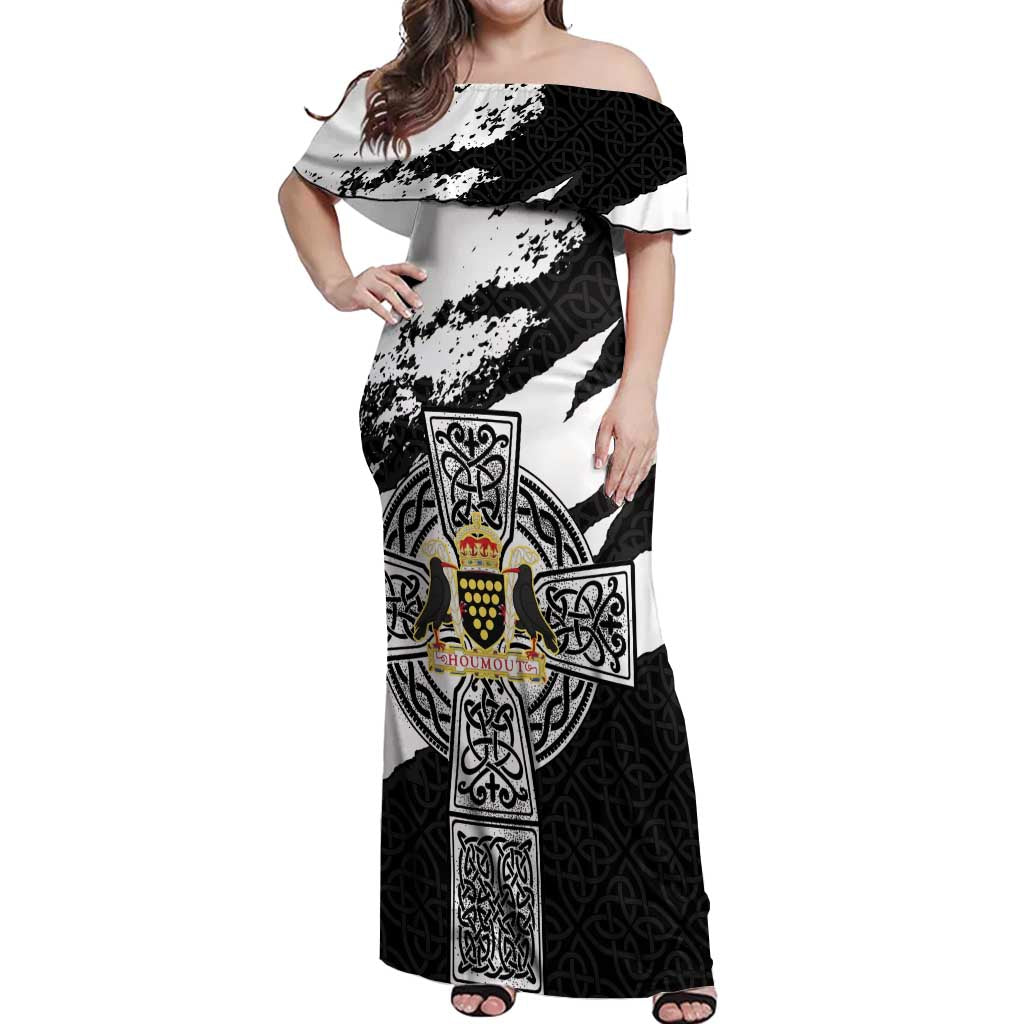 Cornwall Celtic Cross Off Shoulder Maxi Dress Coat Of Arms - Wonder Print Shop