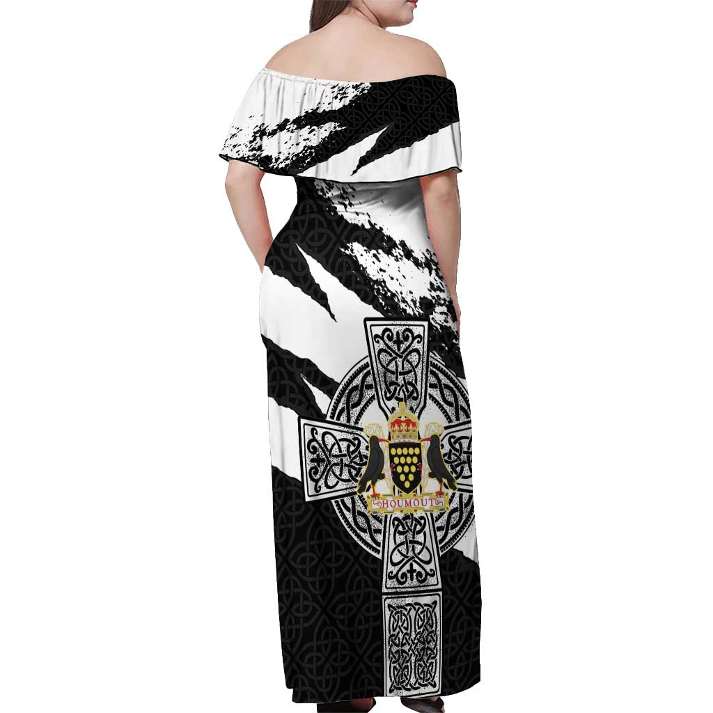 Cornwall Celtic Cross Off Shoulder Maxi Dress Coat Of Arms - Wonder Print Shop