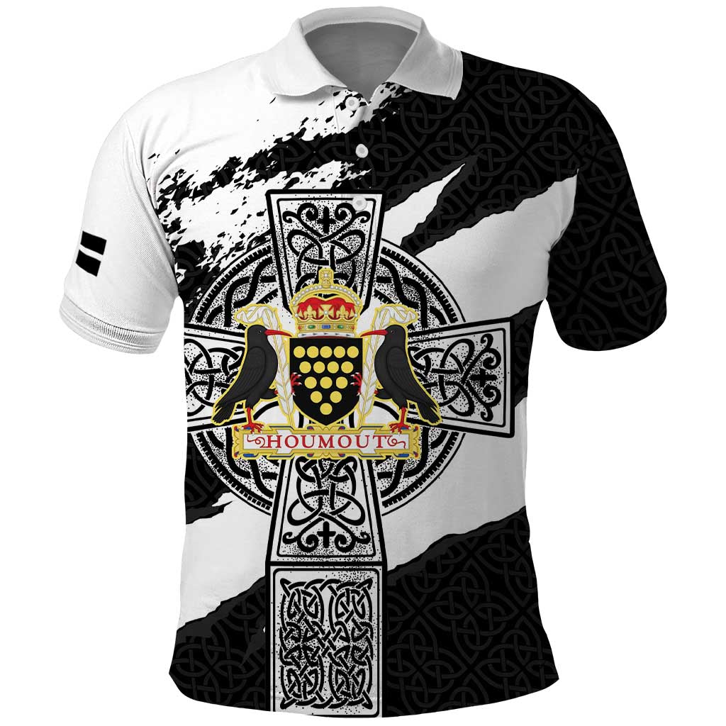Cornwall Celtic Cross Polo Shirt Coat Of Arms - Wonder Print Shop