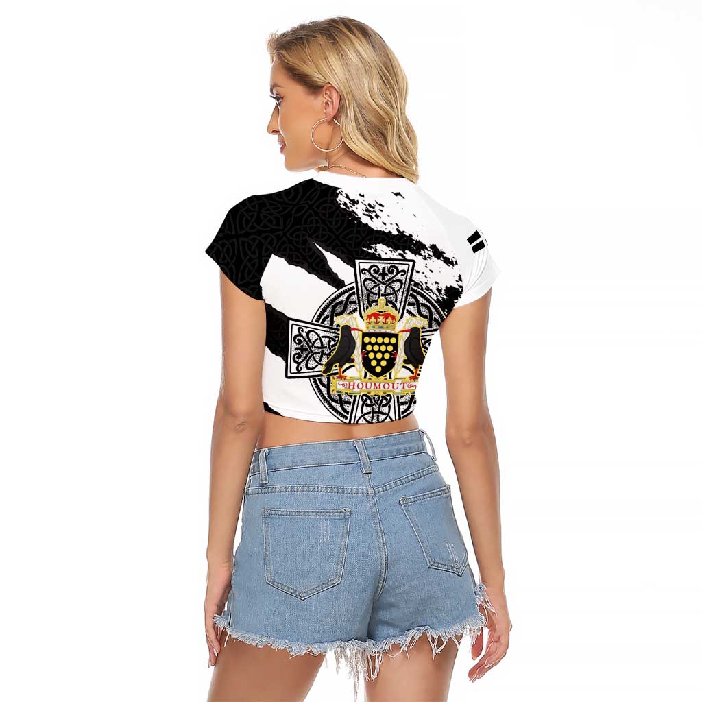 Cornwall Celtic Cross Raglan Cropped T Shirt Coat Of Arms - Wonder Print Shop