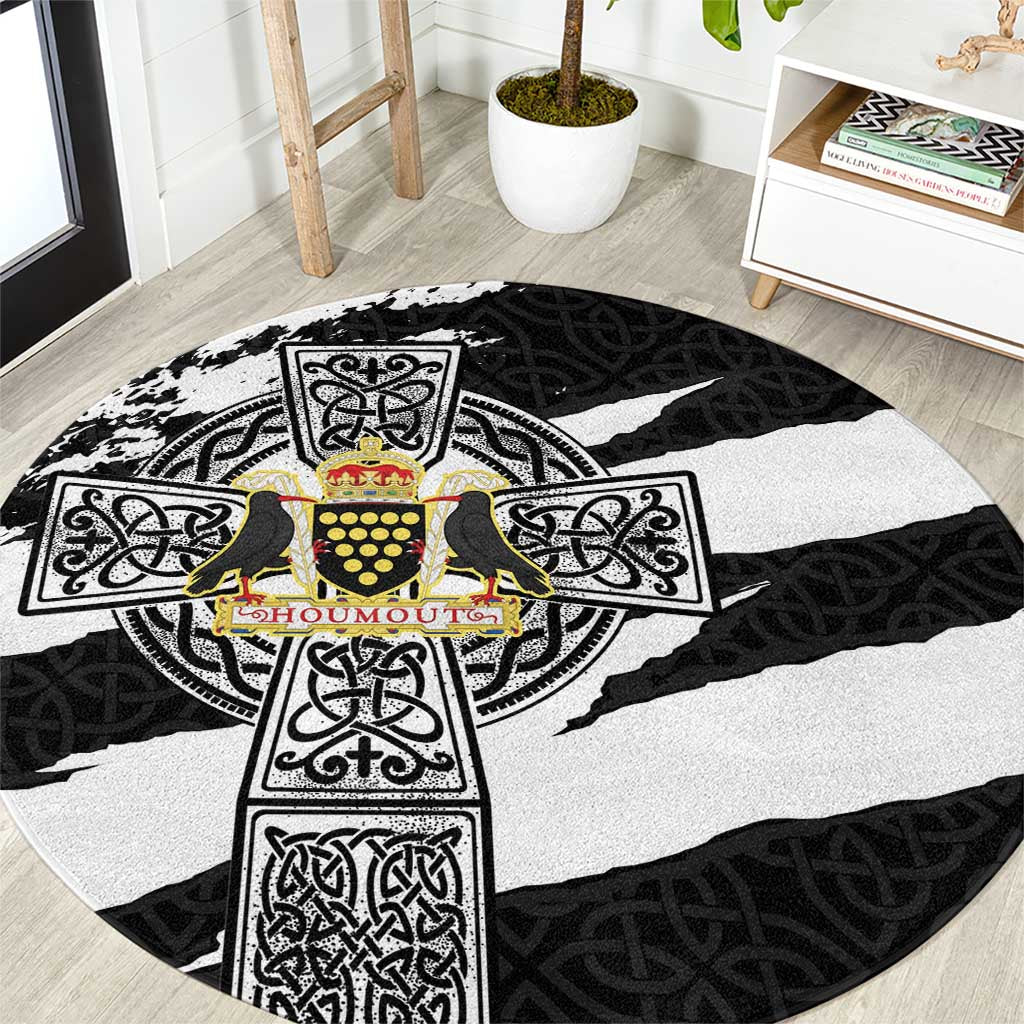Cornwall Celtic Cross Round Carpet Coat Of Arms - Wonder Print Shop