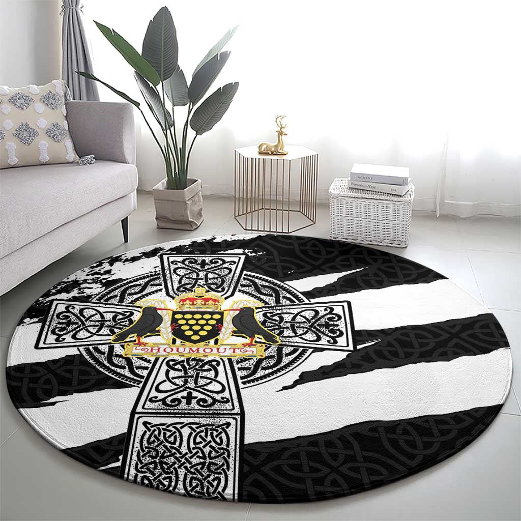 Cornwall Celtic Cross Round Carpet Coat Of Arms - Wonder Print Shop